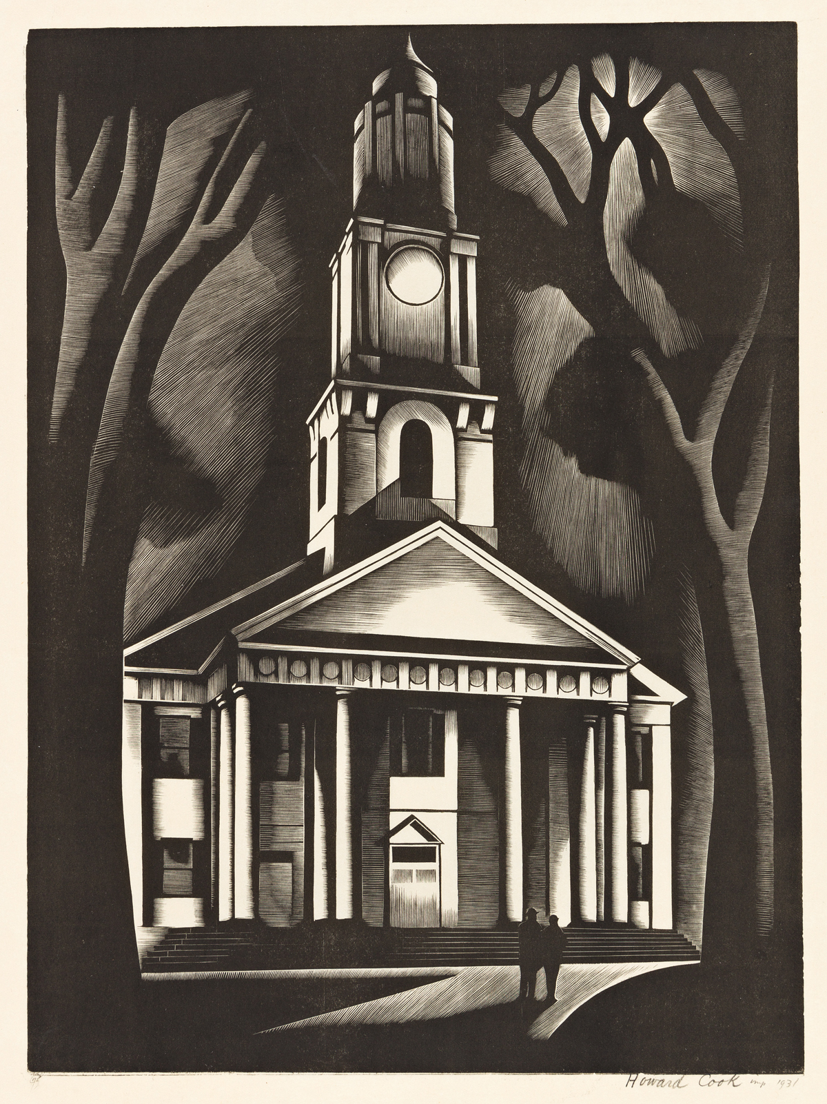 HOWARD COOK (1901-1980) New England Church.